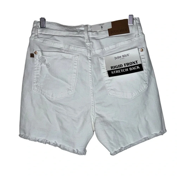 NWT JUDY BLUE High Rise Rigid Magic Cutoff Shorts in White Size Small - Picture 11 of 16